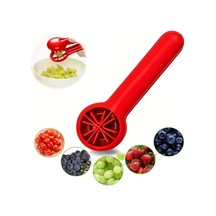 Fochsia Pancerka Kırmızı Portatif Meyve Dilimleyici Bıçaksız Kolay Tutma Sapı Güvenli Kırmızı