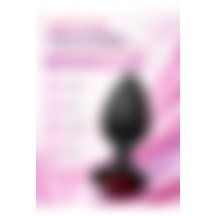 Soft Siyah Silikon Dokuda Kırmızı Mücevher Taşlı 7 Cm. Anal