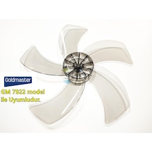 Goldmaster Gm 7922 Modele Uyumlu Vantilatör Pervanesi 16inç 5 Kanat 38cm Füme Renk Pls