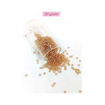 Tedar Dökme Cam Kum Boncuk 8/0 3 Mm - 20 Gram - Şeffaf Bal Rengi - Bnc143 Najmaddin (No:1) 8.5Cm X 10.5 Cm