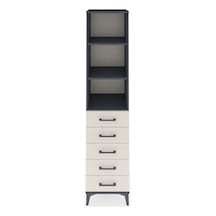 Hyperion Dolap 3 Raflı 5 Çekmeceli 44x44x195 Antrasit-aytaşı Antrasit