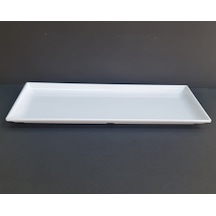 4 Adet Standart Melamin Kayık Tabak Sunum Tabağı 38x16 Cm - Beyaz Beyaz