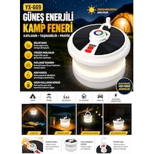 Güneş Enerjili Kamp Feneri 10 Metre Ledli Rgb 4 Işık Modlu Asılabilir Piknik Acil Durum Solar Feneri -