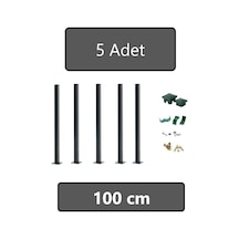 Dekorafence 100 Cm Panel Çit Direği Antrasit 5 Adet Aksesuarl