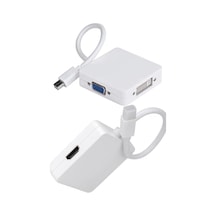 Mini Displayport Dp Hdmı Dvı Vga Adaptörü Mini Combo Dönüştürücü Cihazı Portatif Çevirici