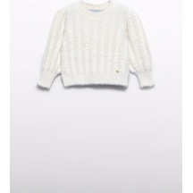 Kız Bebek Kazak - Krem - 12-ay - 5801-krem-12-ay
