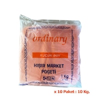 Ordinary Turuncu Market Poşeti Torbası  Hışır Atlet Poşet  Küçük Boy  24 x 40 CM  10 KG