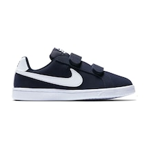 Nike Court Royale Leather Sneaker Hakiki Deri Bantlı Çırtlı Unisex Çocuk Spor Ayakkabı Lacivert Lacivert