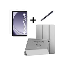 Samsung Galaxy Tab Uyumlu A9 8.7inç X110 Kılıf Set Pu Deri Smart Tablet Kilifi Ekran Koruyucu + Kalem X113 X115 X117 Samsung Galaxy Tab Uyumlu A9 8.7inç X110 Kılıf Set Pu Deri Smart Tablet Kilifi Ekran Koruyucu + Kalem X113 X115 X117