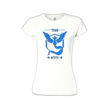 Pokemon Go - Team Mystic Beyaz Kadın Tshirt 001