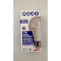 Yl95-0711 7w 6500k Beyaz Şarjlı Ampul Tekli Beyaz Işık E27 Led Ampul 7 Watt Yok A'dan G'ye G