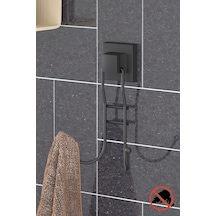 Teknotel Banyo Havlu Askısı Havluluk Askı Mat Siyah Ef236 Siyah