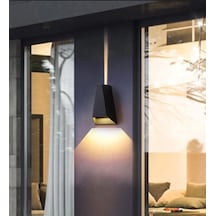 2 x 3w Led Su Geçirmez Modern Dış ve İç Mekan Aplik Malta Ip44 Ay Siyah