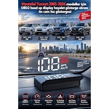 Hyundai Tucson 2005-2026 Modeller İçin Obd2 Head Up Display Hayalet Gösterge Ekranı Ön Cam Hız Göstergesi