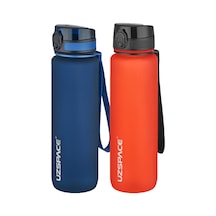 Uzspace 2'li Tritan Matara Seti 1000 Ml Büyük Boy 14 Farklı Renk Seçeneği Fiftyfifty -3038seta Lacivert - Fantazi Kırmızı