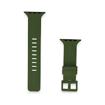Bezos Watch 38mm Uyumlu Kr408 Çizgili Silikon Kordon - Koyu Yeşil Hb006
