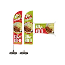 Çiğköfte 2 Yelken Bayrak + Branda Pankart Paketi V1
