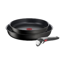 Tefal Ingenio Unlimited On 3 Parçalı Çıkarılabilir Saplı Tava Seti, 24/28 Cm, Yerden Tasarruf Sağlayan, İstiflenebilir, Yapışmaz Kaplamalı İndüksiyon Tava Seti, Kullanımı Ve Temizliği Kolay, L39591 Siyah