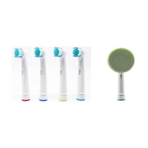 Yeşil Diş Fırçası Kafaları + Silikon Yüz Fırçası Yüz Temizleme Fırçası Kafa Takım Elbise Braun Oral B Pro 500 550 1