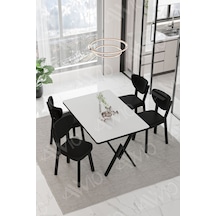 Avvio Vanensi Elma Sandalye 80x120 Yemek Masası Mutfak Masası 4 Kişilik Masa Sandalye Takım Beyaz