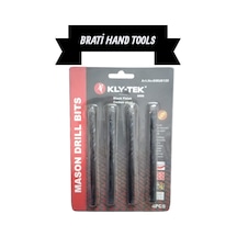 Kly-tek 8mm Beton Delme Matkap Ucu Karbon Kaplama Siyah 4 Adet Set
