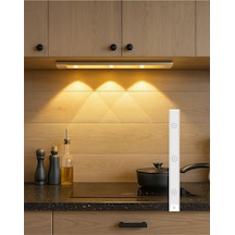 40 Cm Şarjlı Hareket Sensörlü Üç Renk Modlu Led Mutfak, Tezgah Arası, Raf, Beyaz Kasa Diğer