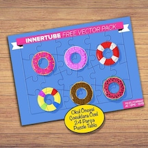 Tatlı Renkli Donutlar Çocuklara Özel Puzzle Yapboz Tablo-234pz