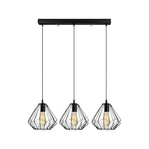 Modern Metal Gövdeli Avize, Salon Ve Mutfak İçin E27 Uyumlu, Siyah-2 Diğer