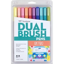 Tombow 10'Lu Retro Renkler Ab-T Dual Brush Pen G.Kalem Seti