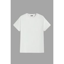Genius Store Erkek %100 Pamuk Slim Fit Dar Kesim Bisiklet Yaka Basictişört Basıc-tshırt Beyaz