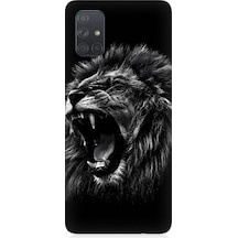 Samsung Galaxy A51 Uyumlu Saldırgan Aslan Desenli Silikon Kılıf