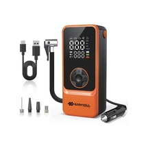 Tr 6000mah Şarjlı Mini Led Işıklı Araç Çakmaklık Kablolu Bisiklet, Top, Araç Lastik Şişirme Kompresörü