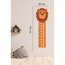 MSticker Sevimli Aslan Çocuk Bebek Odası Boy Cetveli Sticker 50x153cm