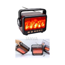 Şömine Bt Nostaljik Görünümlü Bluetoothlu Ve Fenerli Mp3 Çalar Radyo Müzik Kutusu