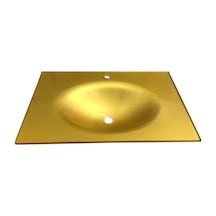 Cam Lavabo 12 MM 90 x 56 CM Altın Rengi
