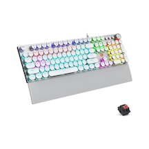 Kg1102 Usb Kablolu Red Switch Makro Tuşlu Rgb Led Aydınlatmalı Mekanik Gaming Türkçe Q Metalik Klavye Red Switch