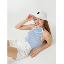 Koton Crop Atlet Kroşe Halter Yaka Mavi Desenli 2sal30099ık Mavi Desenli