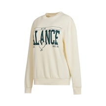 New Balance 3401 Erkek Beyaz Yuvarlak Yaka Sweatshirt Beyaz