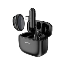 Lenyes Lm211-tc Yapay Zeka Destekli Type-c Portlu Kablosuz Yaka Mikrofonu Siyah