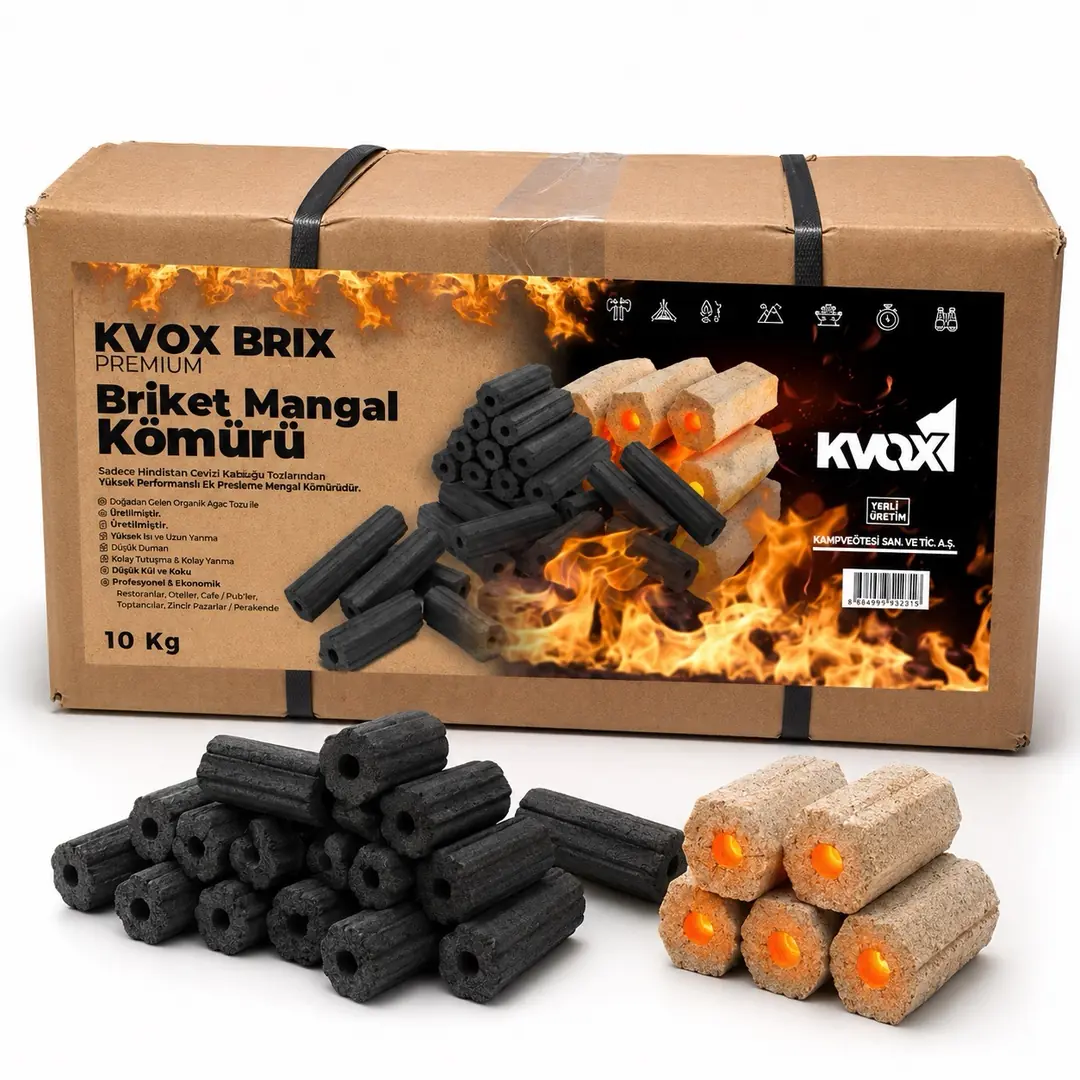 Kvox Brıx - Premium Briket Mangal Kömürü 10 Kg