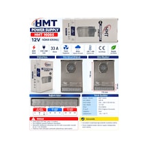 Hmt 12v Dc 33.3a 400w Yağmur Korumalı Epoksi Li Fanlı Led Trafosu 12 Volt 33.3 Amper Ip43 Tam Değe
