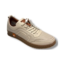Malawi 3630-26 Hakiki Deri Lazerli Ultra Soft Anatomik Casual Kadın Ayakkabı Bej