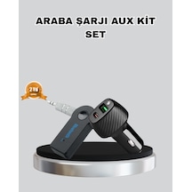 Aux Bluetooth Adaptör Ve 38w Hızlı Araç Şarj Cihazı Seti