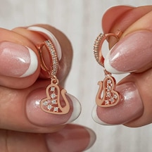 Gümüş Sallantılı Rose Kuğu Kadın Küpe Rose