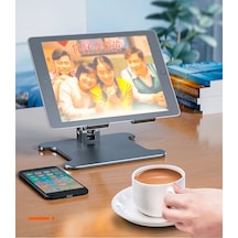 Metal Masaüstü Tablet Telefon Standı Katlanır 12,9 İnç Tabletlere