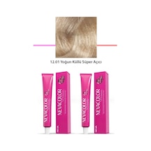 Hubrendy Tedarik 2 Li Set Premium 12.01 Yoğun Küllü Süper Açıcı - Kalıcı Krem Saç Boyası 2 X 50 G Tü