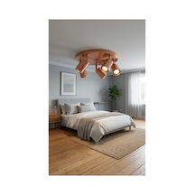 Gu10 Beşli 5 Li Hareketli Led Spot Tavan Avize Mat Bakır Kaplama Os Ram Led Ampul Modern Spot Avize Siyah