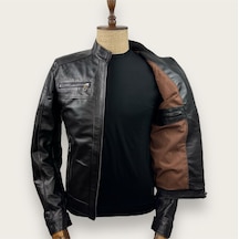 Always Leather Kürklü Usta İşi Özel Dikim Mont 1803340005 Siyah