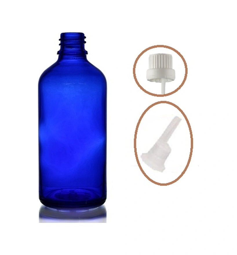 50ml Mavi Cam İçten Damlalıklı Şişe Beyaz Kapak, 12 Adet, Damlalıklı Şişe, Damlatmalı Şişe Diğer