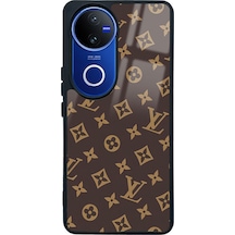 Vivo V50 Kahverengi Lv Tasarımlı Glossy Telefon Kılıfı Çok Renkli